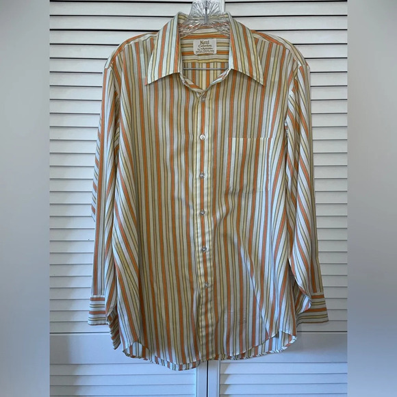 Vintage 1970s Arrow Kent Collection Men’s Button Down Striped 16-34 Drake II - Picture 5 of 16